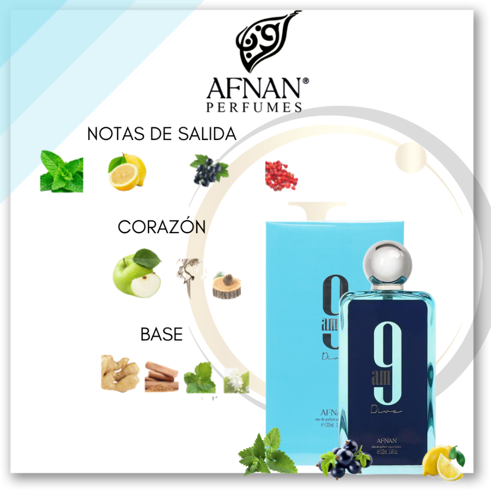 Afnan 9 AM Dive 3.4 Oz EDP - Imagen 3