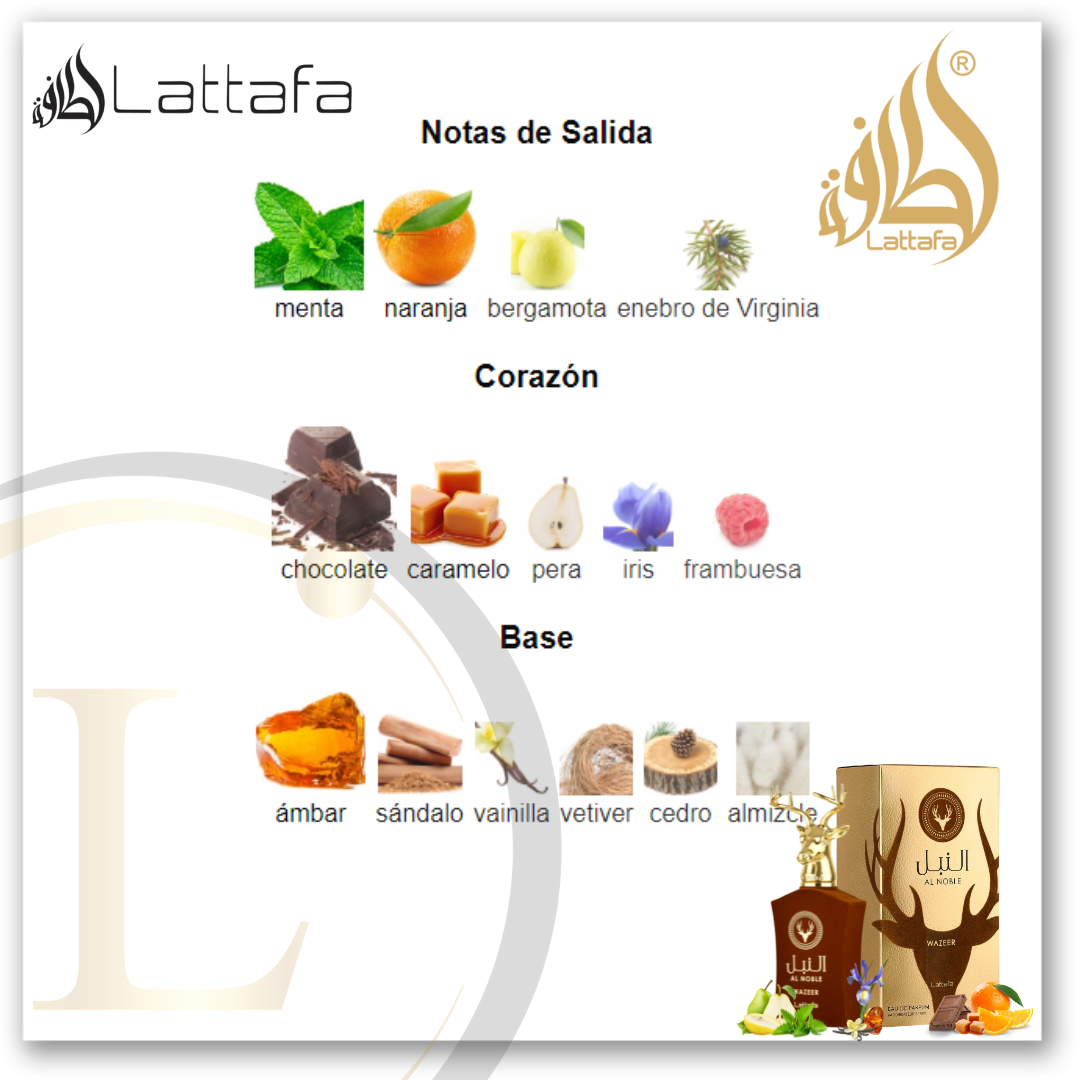 Lattafa Al Noble Wazeer 3.4 Oz EDP - Imagen 3