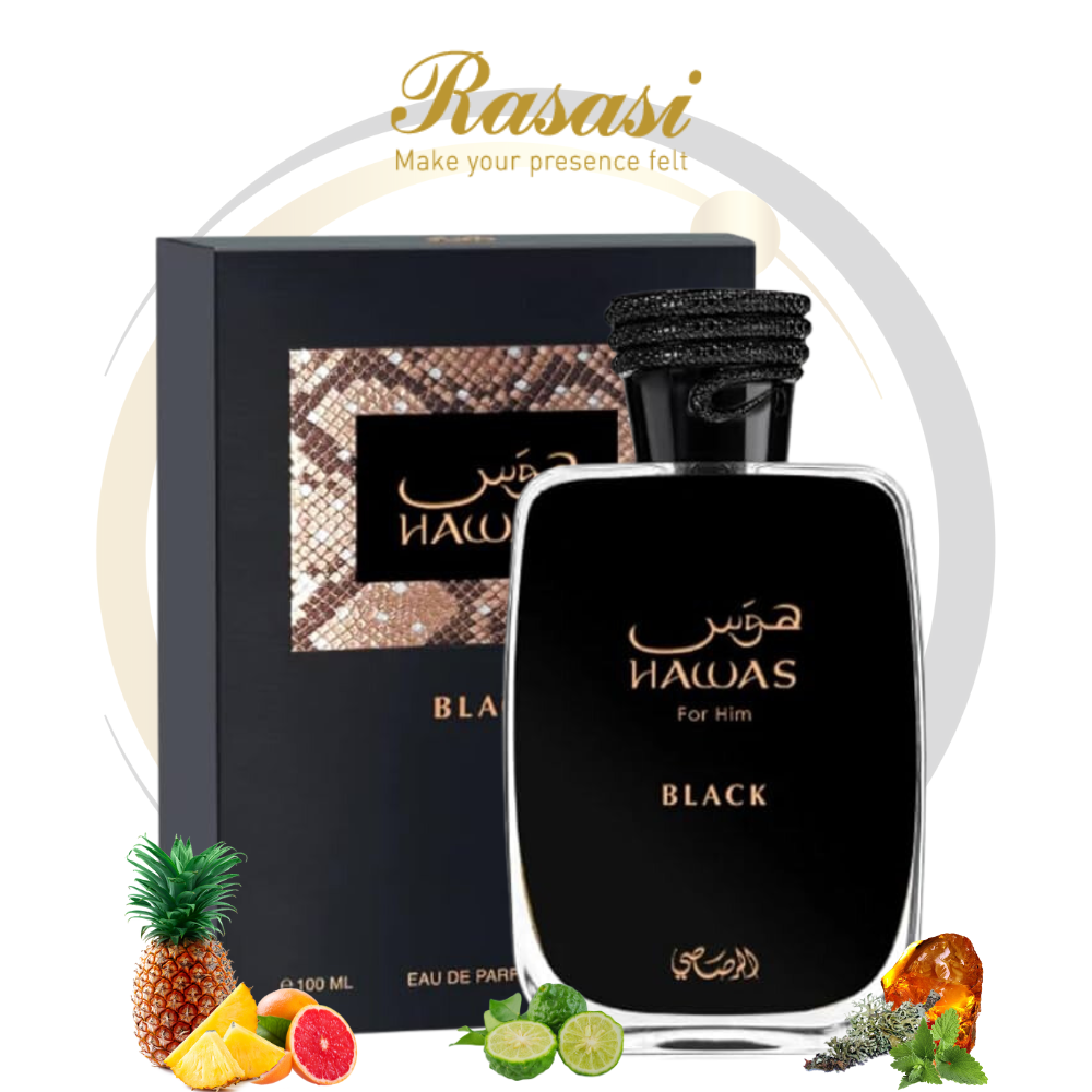 Rasasi Hawas Black EDP 3.38 Oz