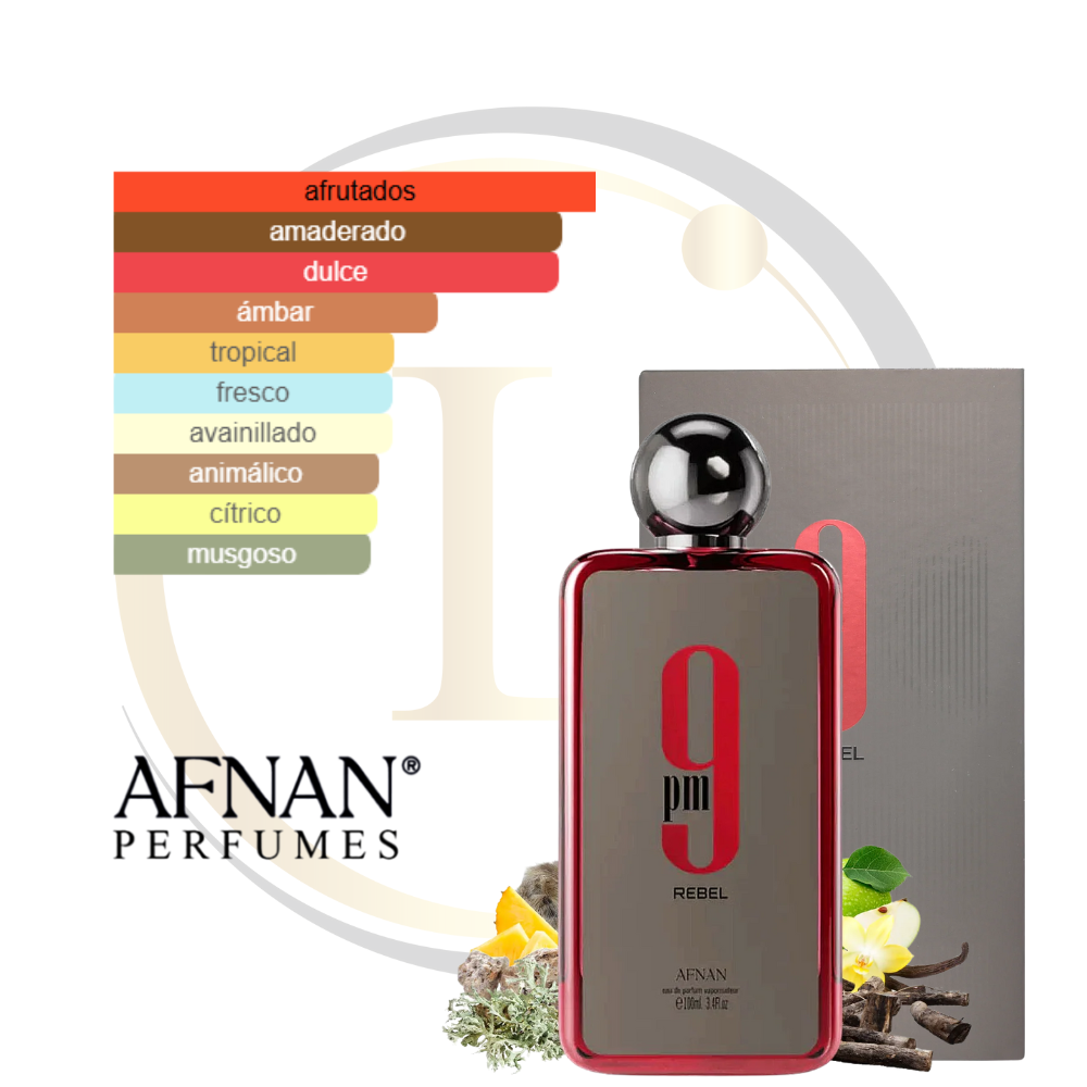Afnan 9 PM Rebel 3.4 EDP Sp Unisex - Imagen 2
